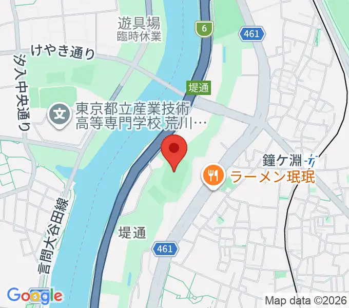 東白鬚公園小野球場の地図