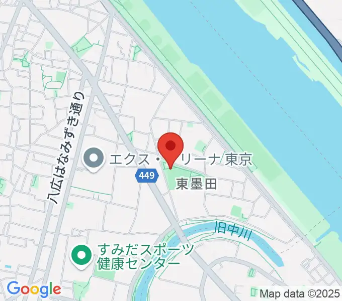 東墨田公園少年野球場の地図