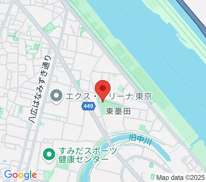 東墨田公園少年野球場の地図