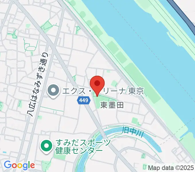 東墨田公園少年野球場の地図