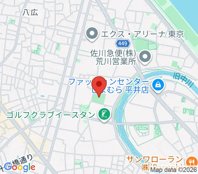 東墨田ソフトボール場の地図