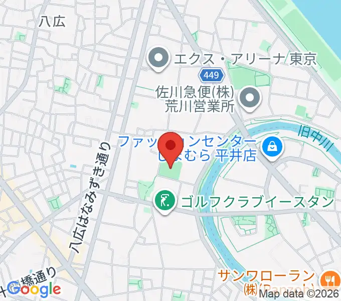 東墨田ソフトボール場の地図