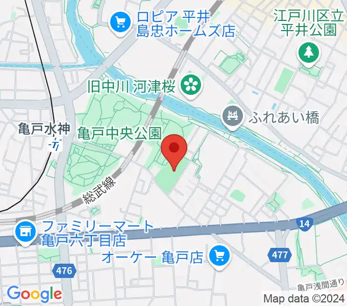 亀戸運動公園少年野球場の地図