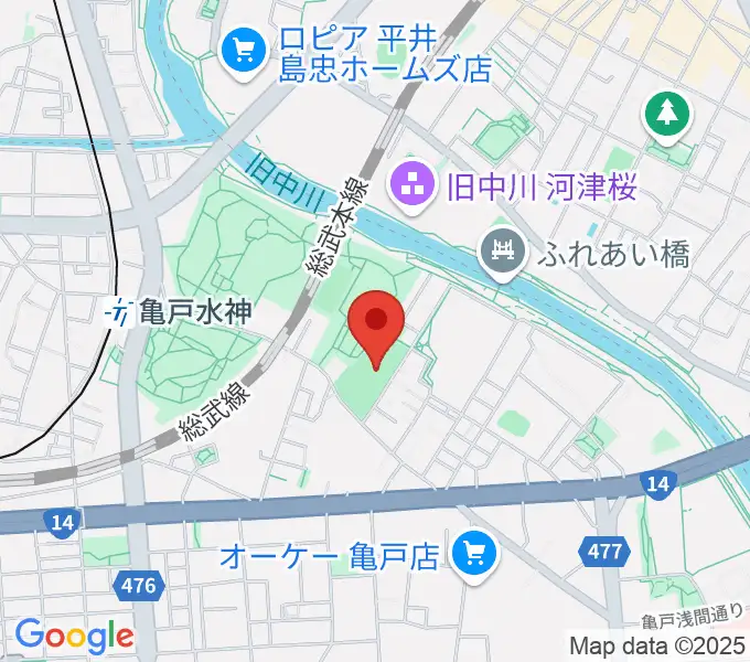 亀戸運動公園少年野球場の地図