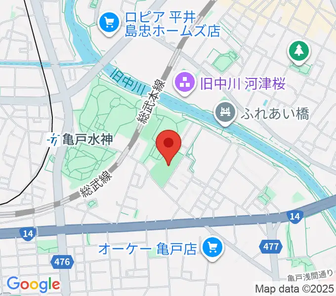亀戸運動公園少年野球場の地図