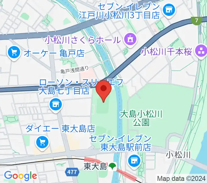 大島小松川公園サッカー場の地図