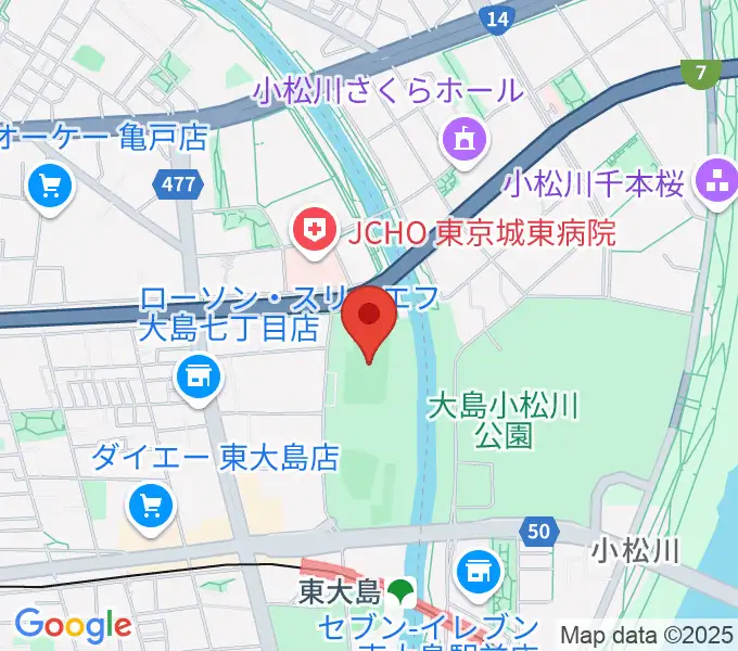 大島小松川公園サッカー場の地図