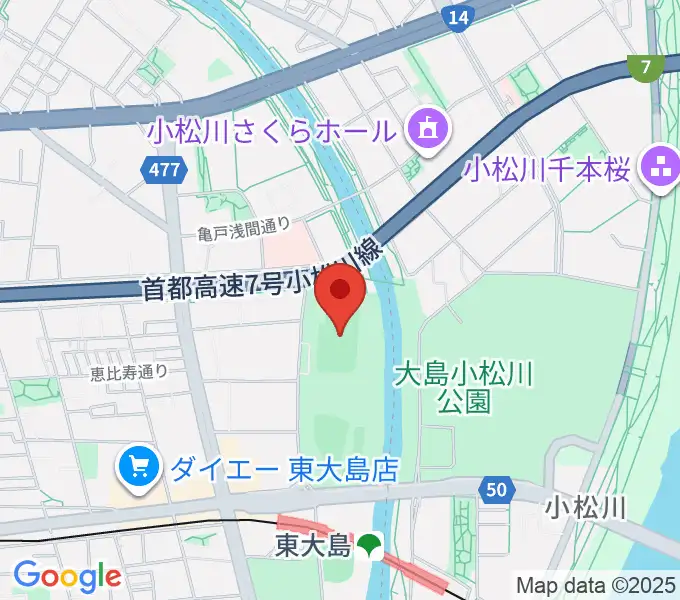 大島小松川公園サッカー場の地図
