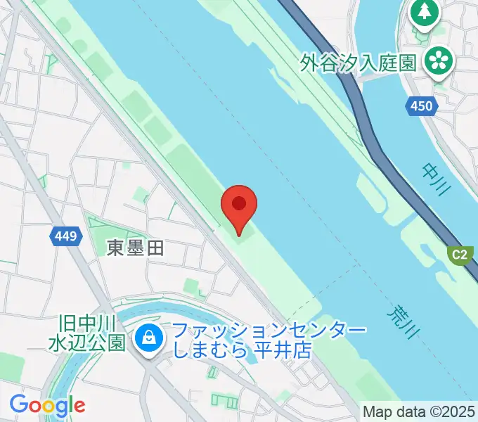 荒川四ツ木橋緑地少年野球場の地図