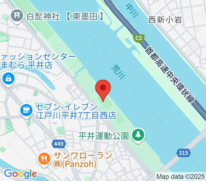 平井少年野球場の地図
