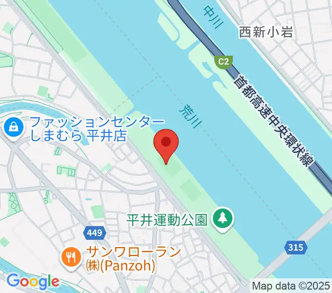 平井少年野球場の地図