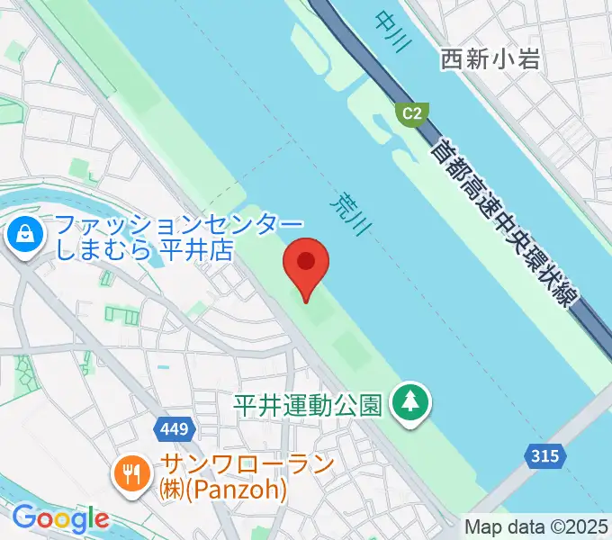平井少年野球場の地図