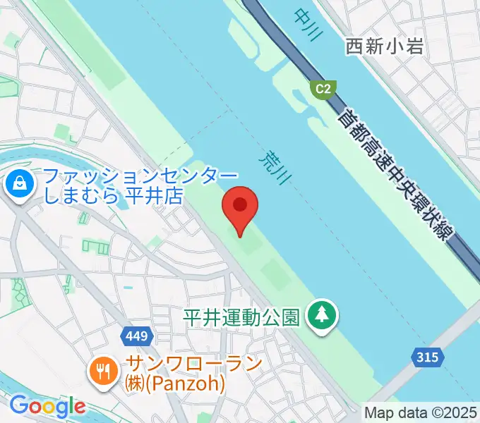 平井少年野球場の地図