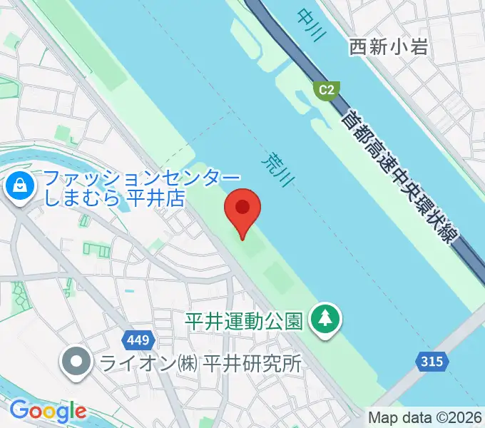 平井少年野球場の地図