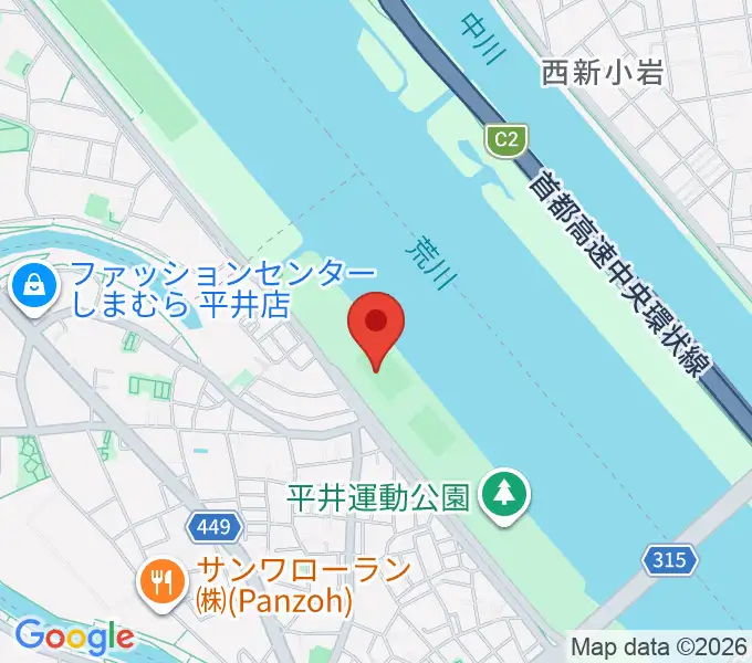 平井少年野球場の地図