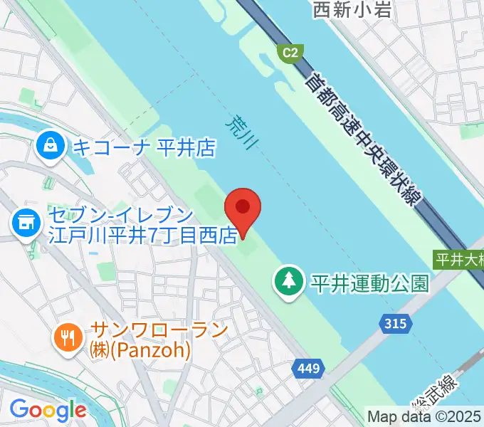 平井少年サッカー場の地図