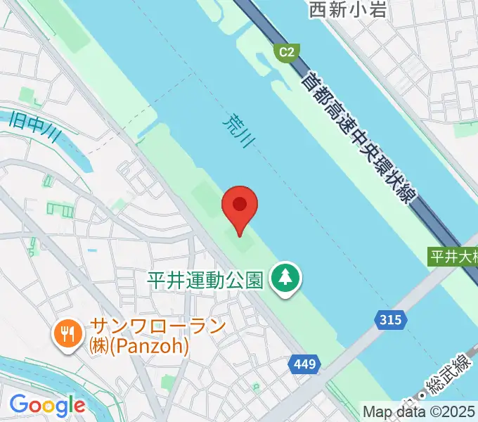 平井少年サッカー場の地図