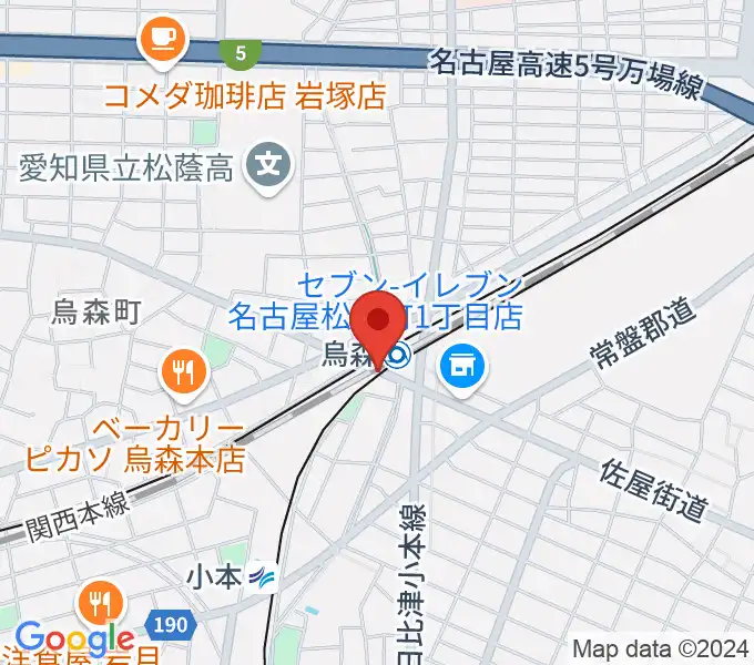 スタジオベティックス烏森駅前店の地図