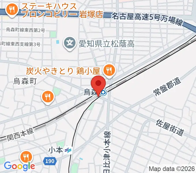 スタジオベティックス烏森駅前店の地図