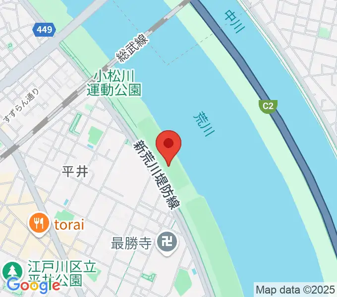 小松川少年野球場の地図