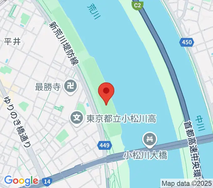 小松川橋上流野球場の地図
