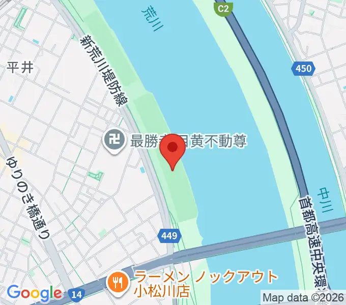 小松川橋上流野球場の地図