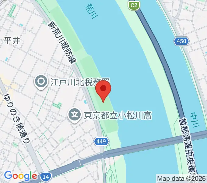 小松川橋上流野球場の地図