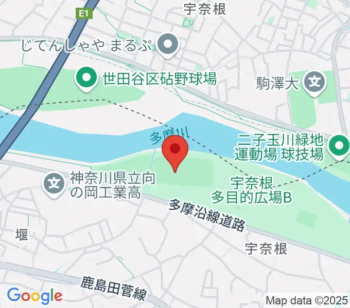 宇奈根野球場の地図