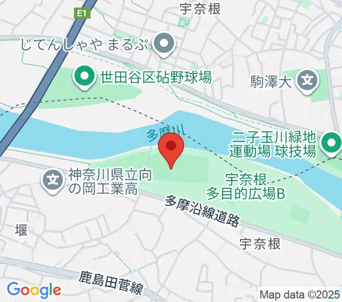 宇奈根野球場の地図