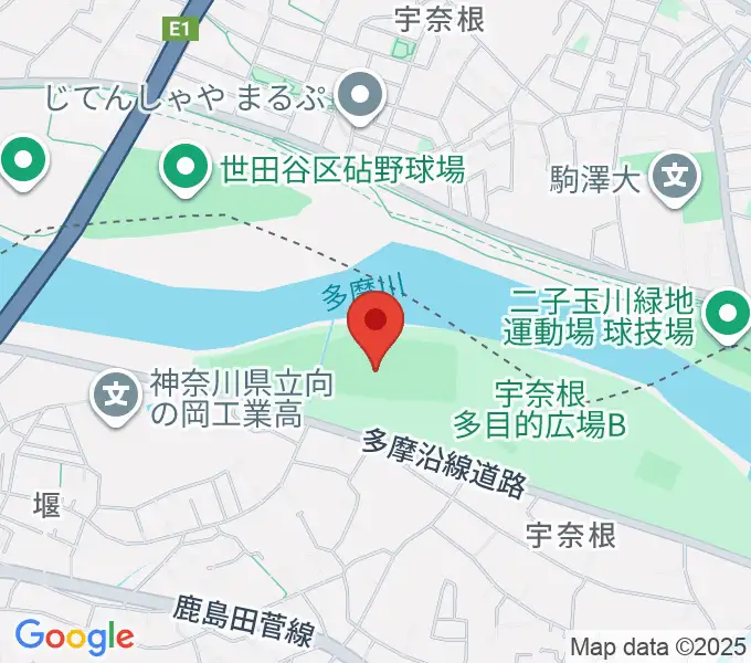 宇奈根野球場の地図