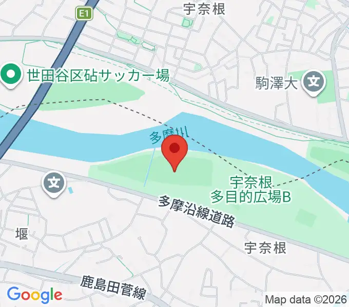 宇奈根野球場の地図