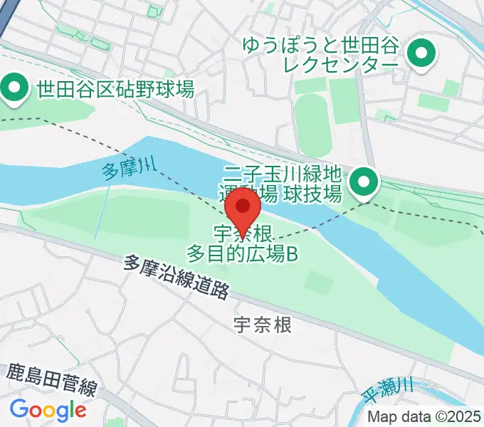 宇奈根多目的広場の地図