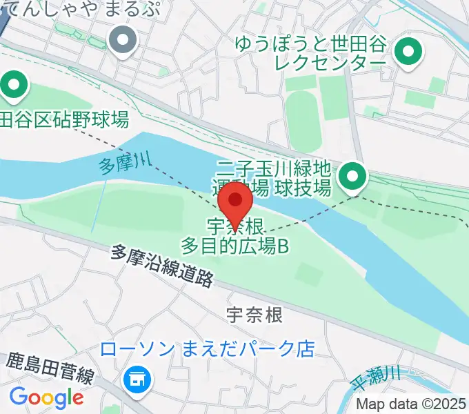 宇奈根多目的広場の地図