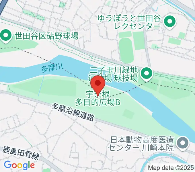 宇奈根多目的広場の地図