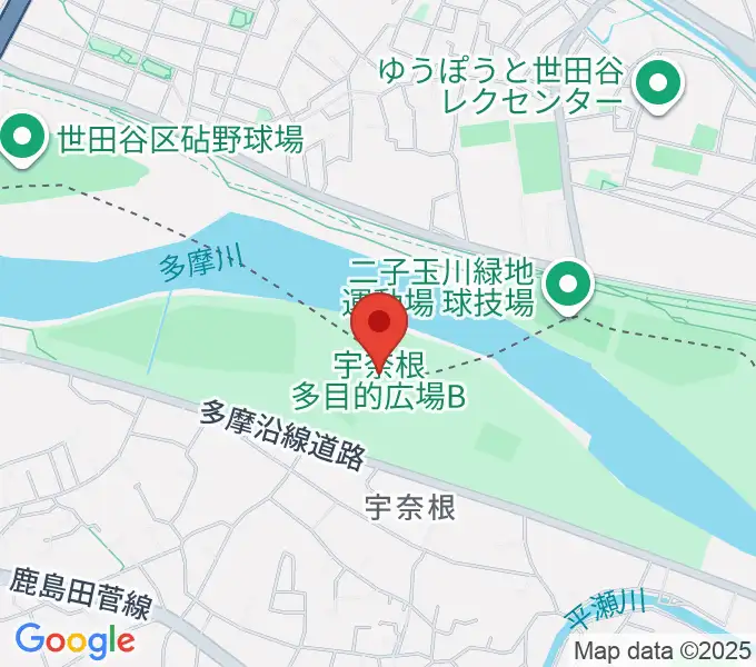 宇奈根多目的広場の地図