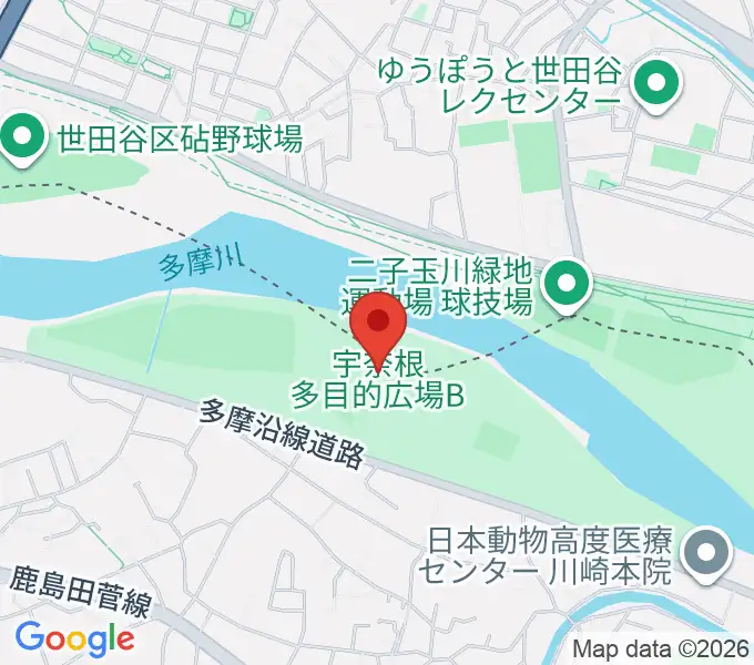 宇奈根多目的広場の地図