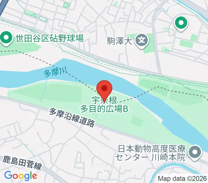 宇奈根多目的広場の地図
