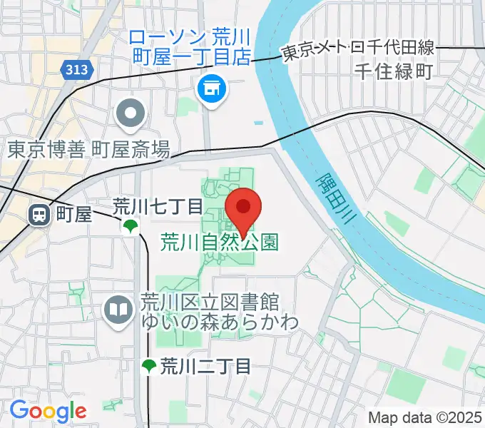 荒川自然公園野球場の地図