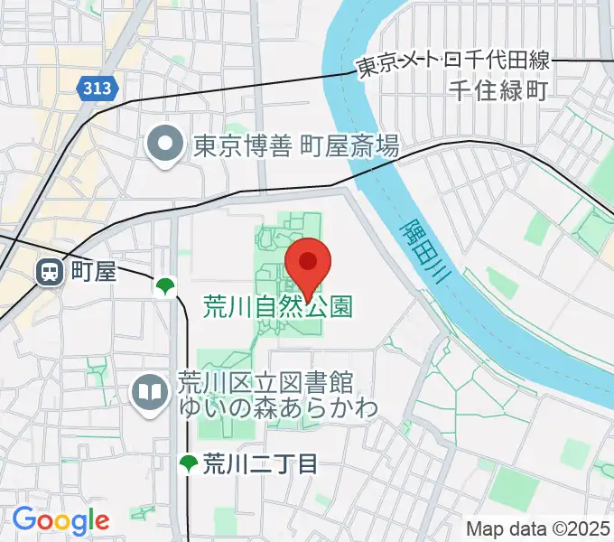 荒川自然公園野球場の地図