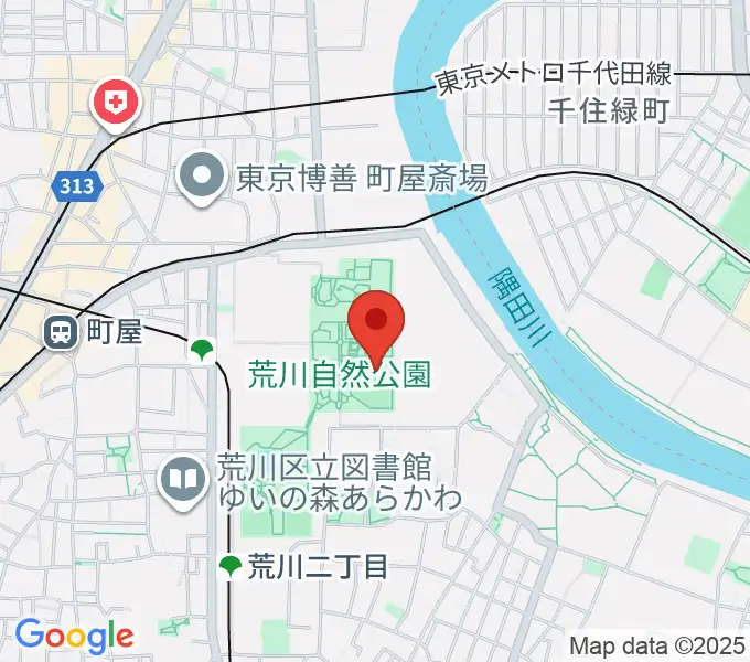 荒川自然公園野球場の地図
