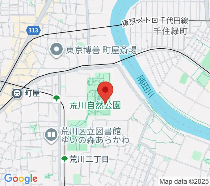 荒川自然公園野球場の地図