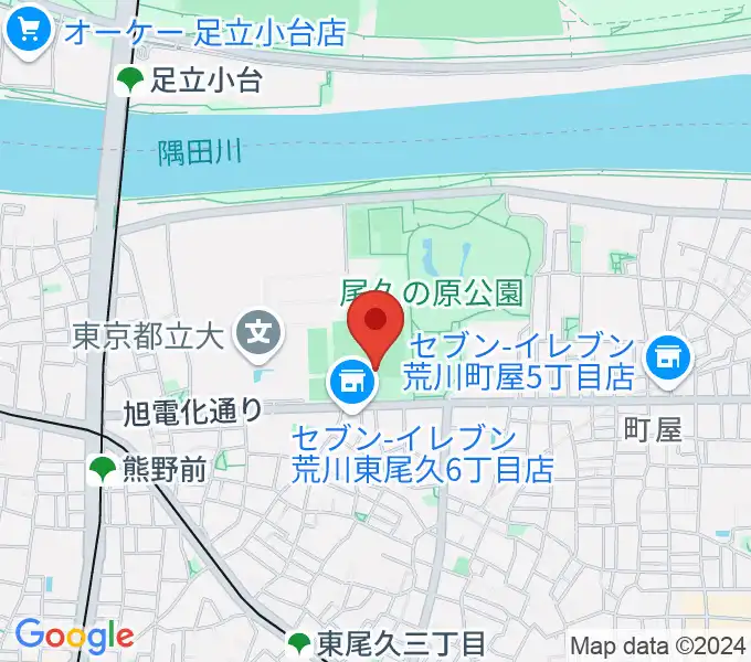 東尾久運動場多目的広場の地図