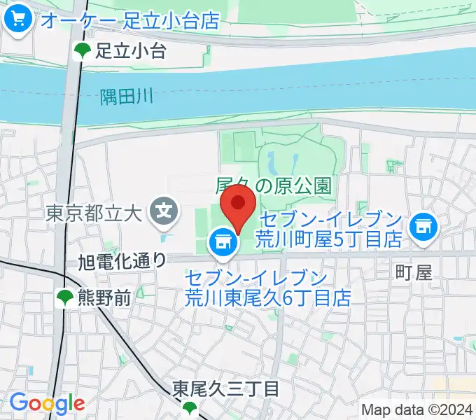 東尾久運動場多目的広場の地図