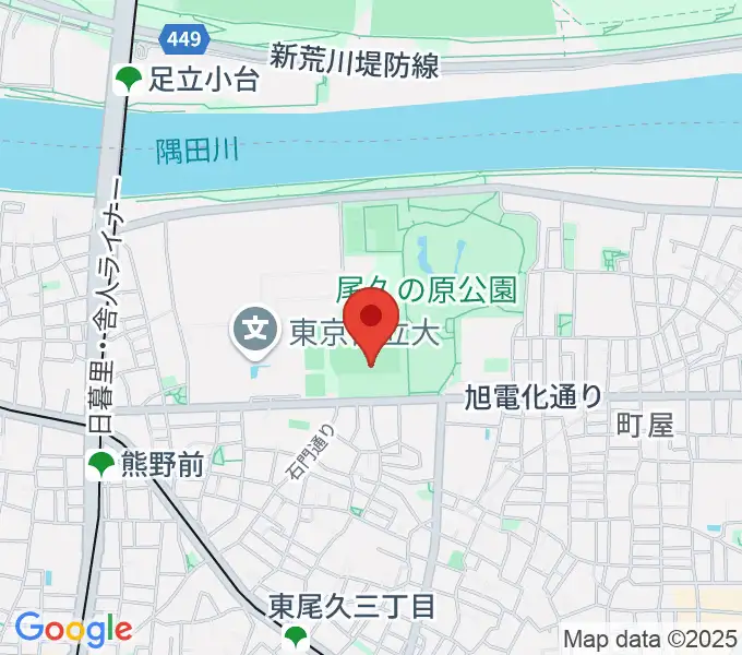 東尾久運動場多目的広場の地図