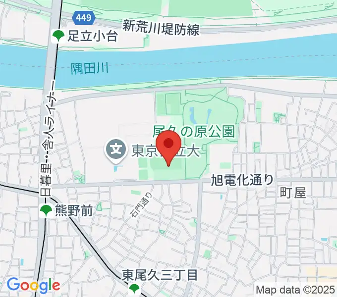 東尾久運動場多目的広場の地図