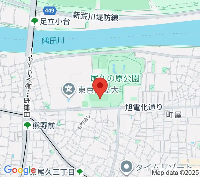 東尾久運動場多目的広場の地図