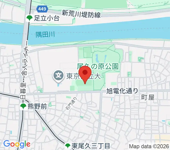 東尾久運動場多目的広場の地図
