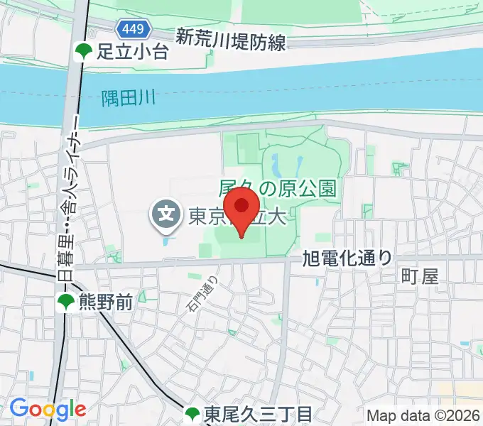 東尾久運動場多目的広場の地図