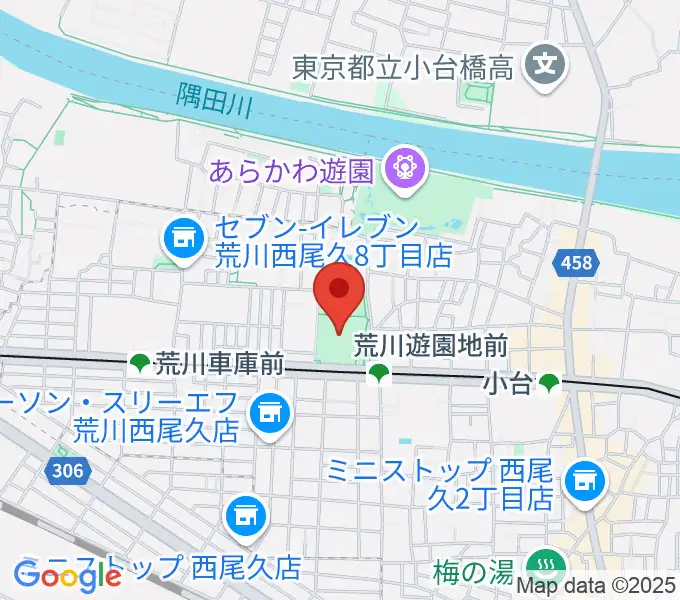 あらかわ遊園運動場の地図
