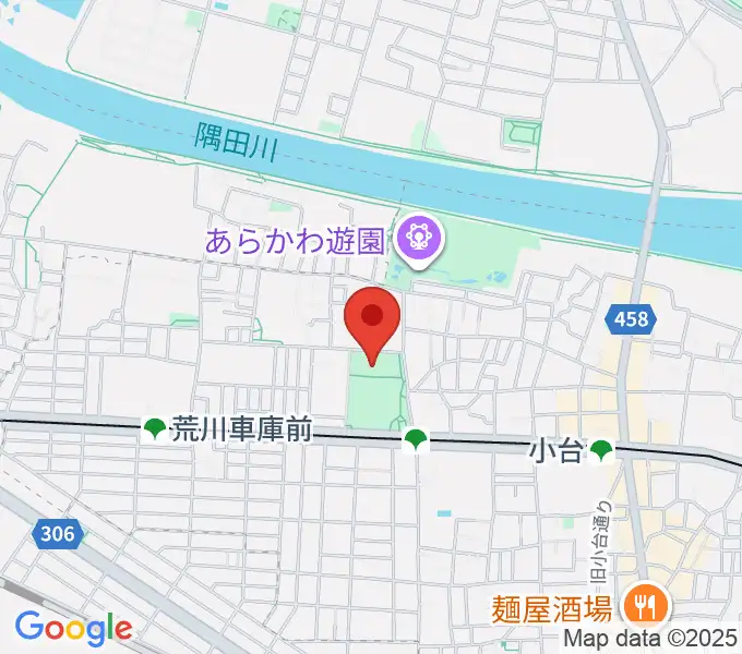 あらかわ遊園スポーツハウスの地図
